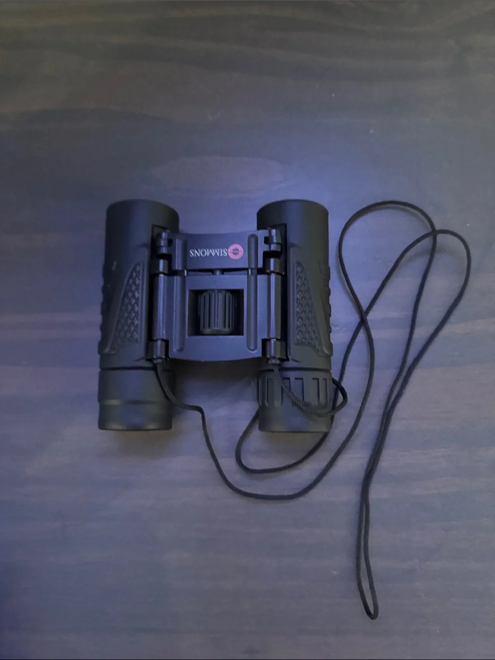Simons Black Compact Binoculars with Neck Strap